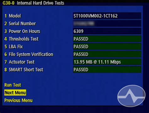 hard drive surface test directv|Running receiver self.